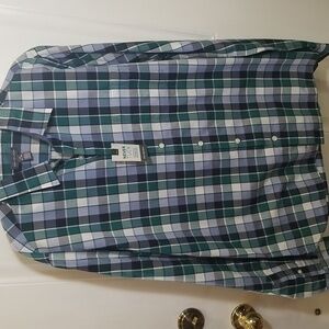 Van Heusen Never Tuck Slim Fit Men's Plaid Shirt Large - NWT